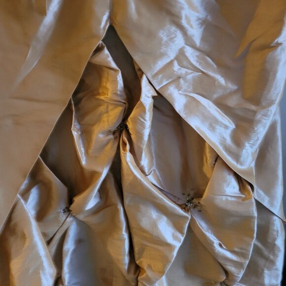 Lenovia Strapless Gold Ruched Gown size XL - Picture 6 of 9